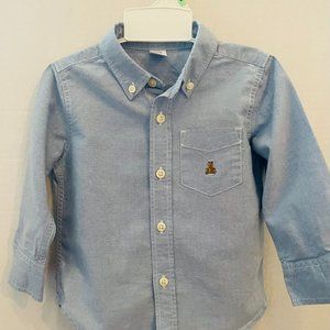 GAP Boys 18M - 24M Light Blue Button Down Dress Shirt